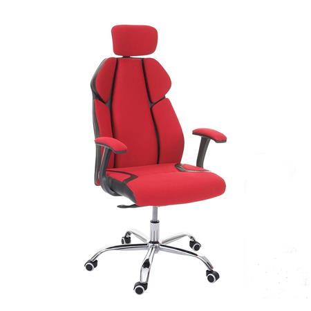 Bureaustoel TUCSON, Exclusief en Ergonomisch Ontwerp, Stoffen Bekleding, Kleur Rood