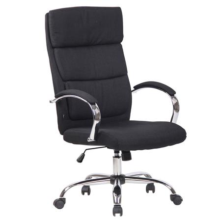 Directiestoel BRANDON STOF, Dikke vulling, Metalen frame, Zwarte Bekleding